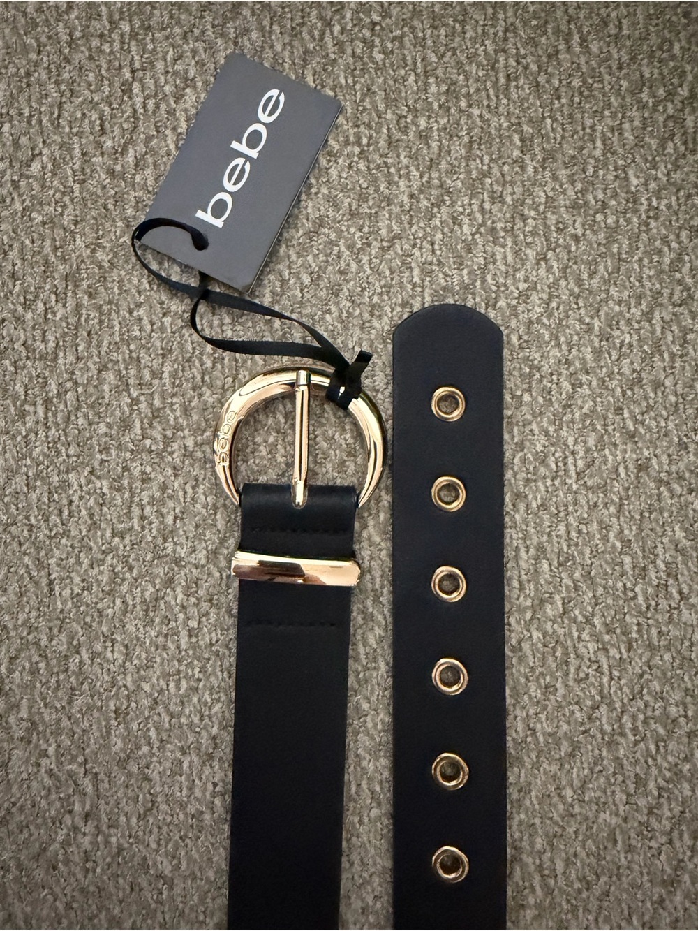 bebe Black Belt with gold accents